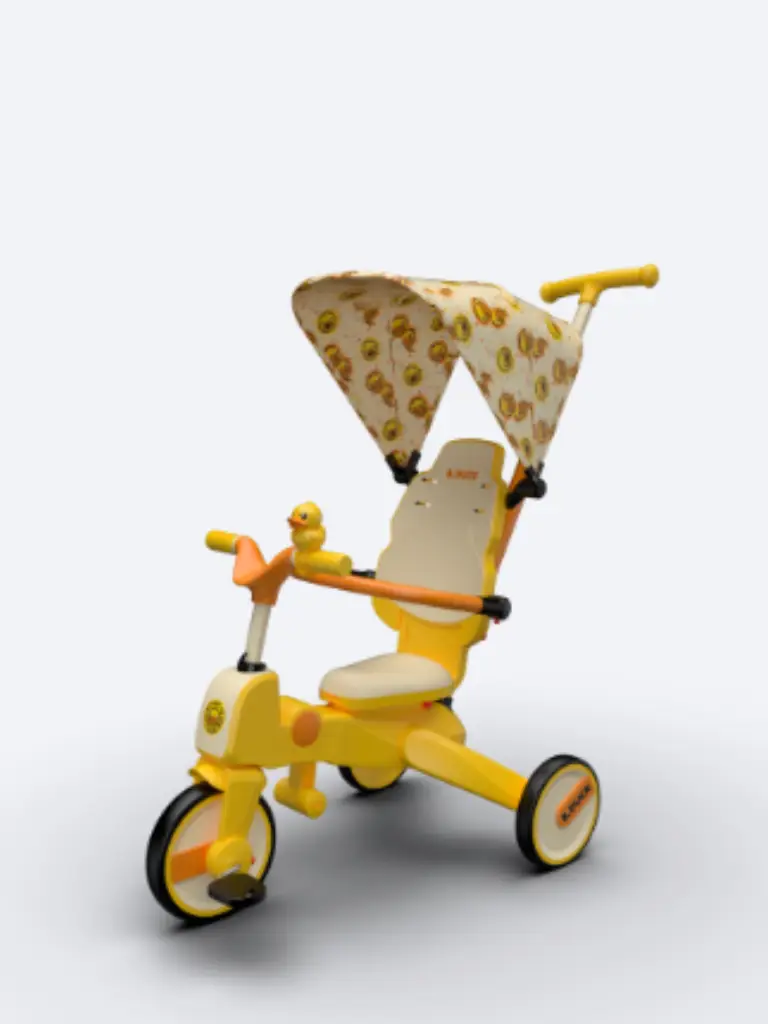 Option 1 Bright B.Duck Tricycle With Parent Push Handle
